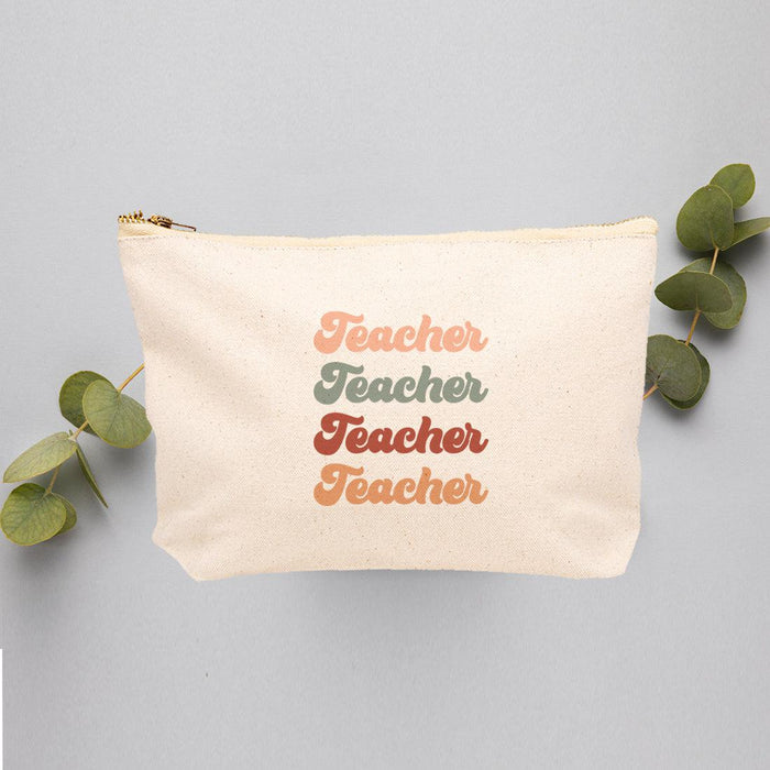 Teacher Appreciation Cosmetic Bags - Aesthetic Bag for Teacher Supplies, 4 Designs Available-Set of 1-Andaz Press-Boho Teacher-