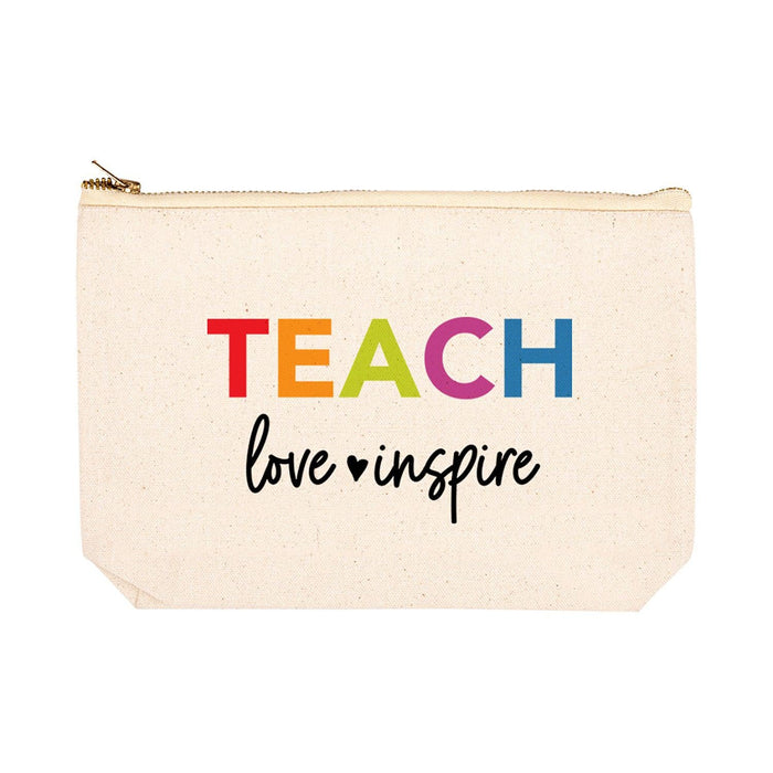 Teacher Appreciation Cosmetic Bags - Aesthetic Bag for Teacher Supplies, 4 Designs Available-Set of 1-Andaz Press-Boho Teacher-