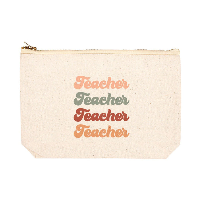 Teacher Appreciation Cosmetic Bags - Aesthetic Bag for Teacher Supplies, 4 Designs Available-Set of 1-Andaz Press-Boho Teacher-