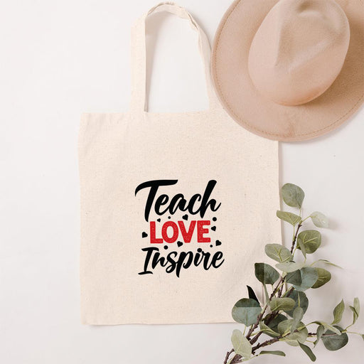 Teacher Appreciation Tote Bags Cute Boho Teacher Tote Bag, Best Teacher Gifts-Set of 1-Andaz Press-Teach Love Inspire-