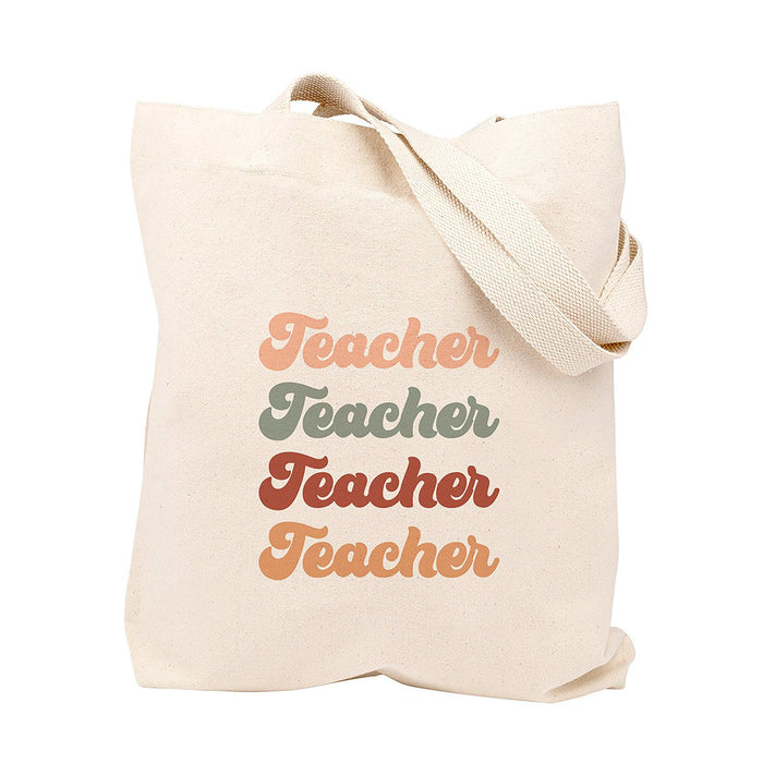 Teacher Appreciation Tote Bags Cute Boho Teacher Tote Bag, Best Teacher Gifts-Set of 1-Andaz Press-Teach Love Inspire-
