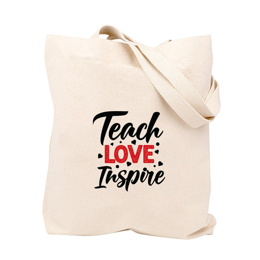 Teacher Appreciation Tote Bags Cute Boho Teacher Tote Bag, Best Teacher Gifts-Set of 1-Andaz Press-Teach Love Inspire-