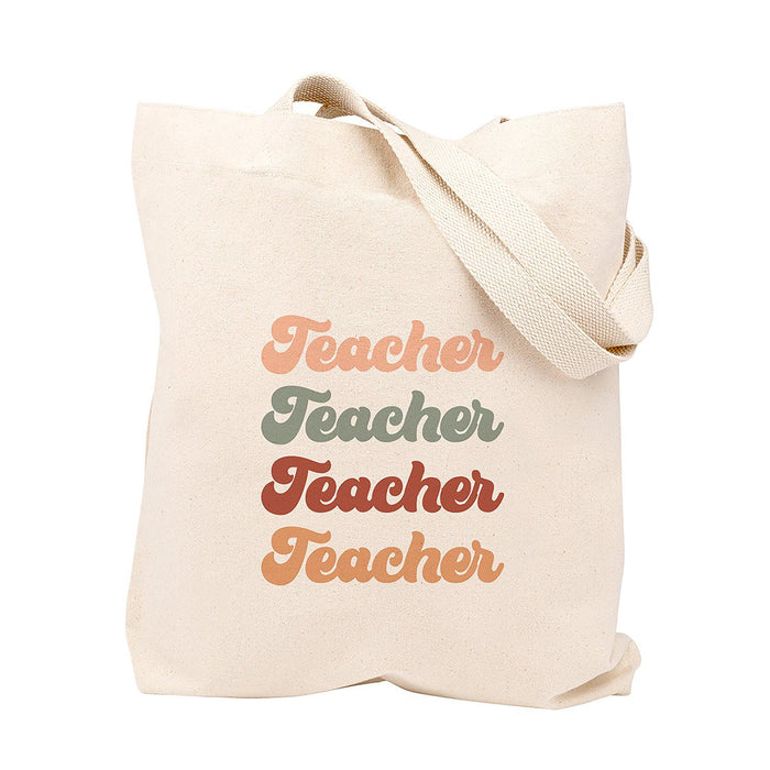 Teacher Appreciation Tote Bags Cute Boho Teacher Tote Bag, Best Teacher Gifts-Set of 1-Andaz Press-Teacher Boho Design-