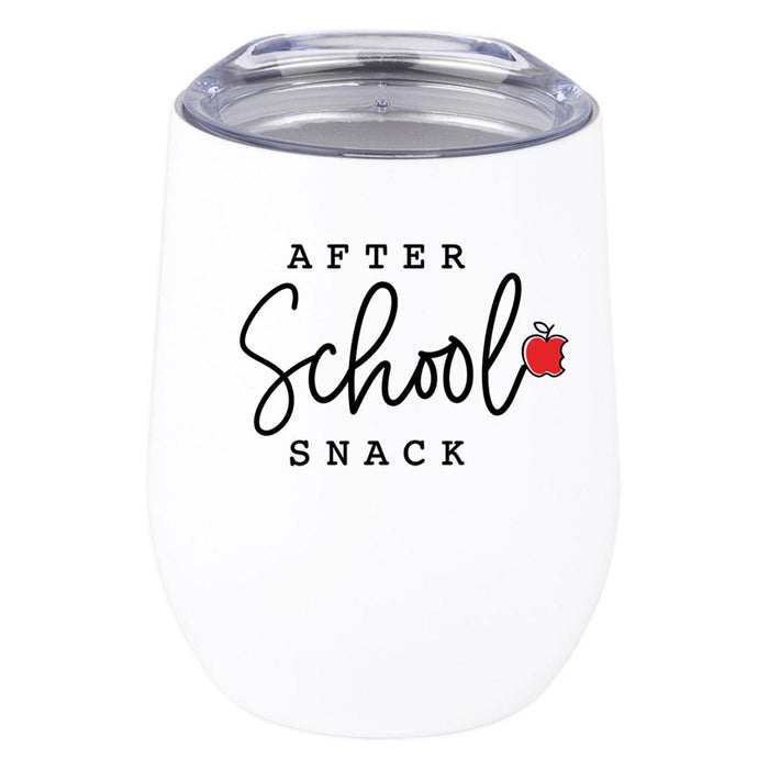 Teacher Appreciation Wine Tumbler with Lid Stemless Stainless Steel Insulated for Teacher Appreciation Week-Set of 1-Andaz Press-After School Snack-