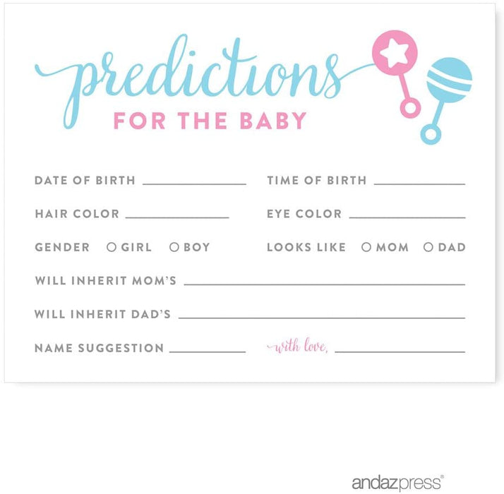 Team Pink/Blue Gender Reveal Baby Shower Games & Fun Activities-Set of 1-Andaz Press-Diaper Thoughts-