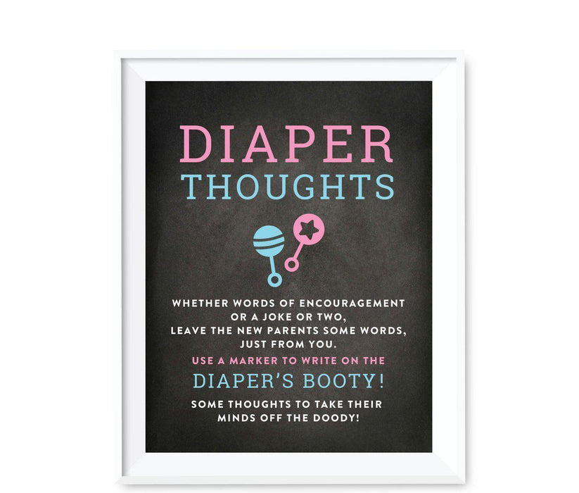 Team Pink/Blue Gender Reveal Baby Shower Games & Fun Activities-Set of 1-Andaz Press-Diaper Thoughts-