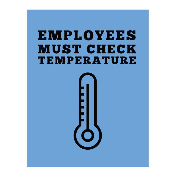 Temperature Check Stop, Rectangle Covid Business Signs Vinyl Sticker Decals-Set of 10-Andaz Press-Employees Must Check Temperature-
