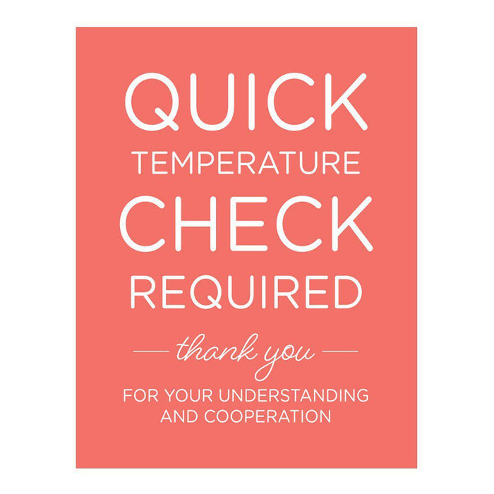 Temperature Check Stop, Rectangle Covid Business Signs Vinyl Sticker Decals-Set of 10-Andaz Press-Quick Temperature-