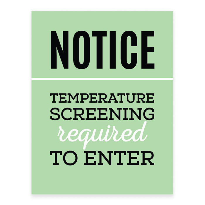 Temperature Check Stop, Rectangle Covid Business Signs Vinyl Sticker Decals-Set of 10-Andaz Press-Temperature Screening Required-