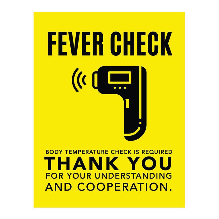 Temperature Check Stop, Rectangle Covid Business Signs Vinyl Sticker Decals-Set of 10-Andaz Press-Thank You For Understanding-