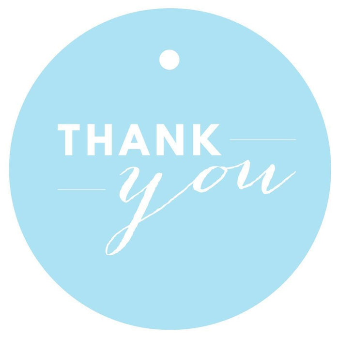 Thank You Circle Gift Tags, Chic Style-Set of 24-Andaz Press-Baby Blue-