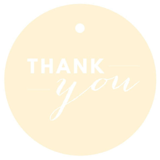 Thank You Circle Gift Tags, Chic Style-Set of 24-Andaz Press-Ivory-
