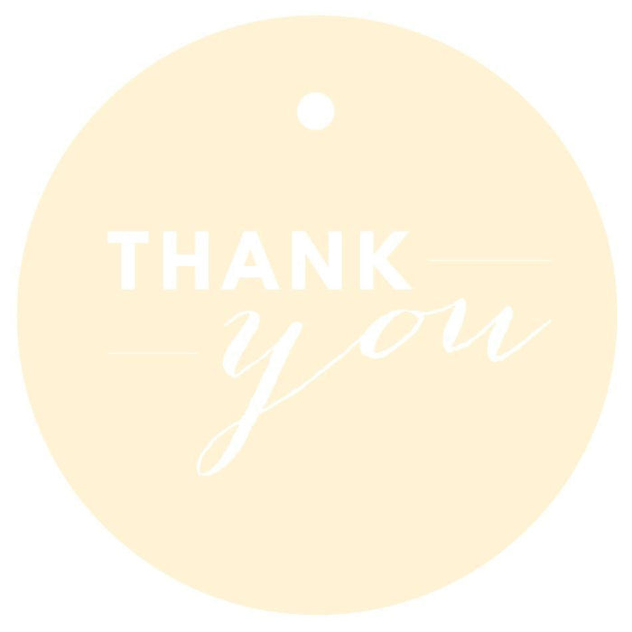 Thank You Circle Gift Tags, Chic Style-Set of 24-Andaz Press-Ivory-