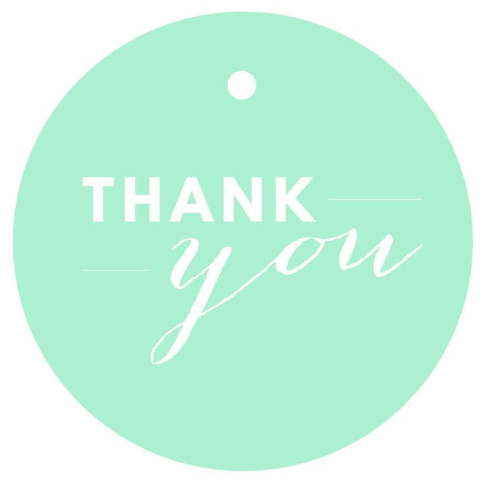 Thank You Circle Gift Tags, Chic Style-Set of 24-Andaz Press-Mint Green-