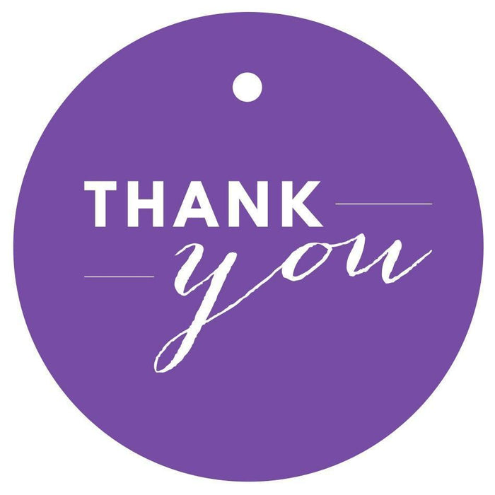 Thank You Circle Gift Tags, Chic Style-Set of 24-Andaz Press-Purple-
