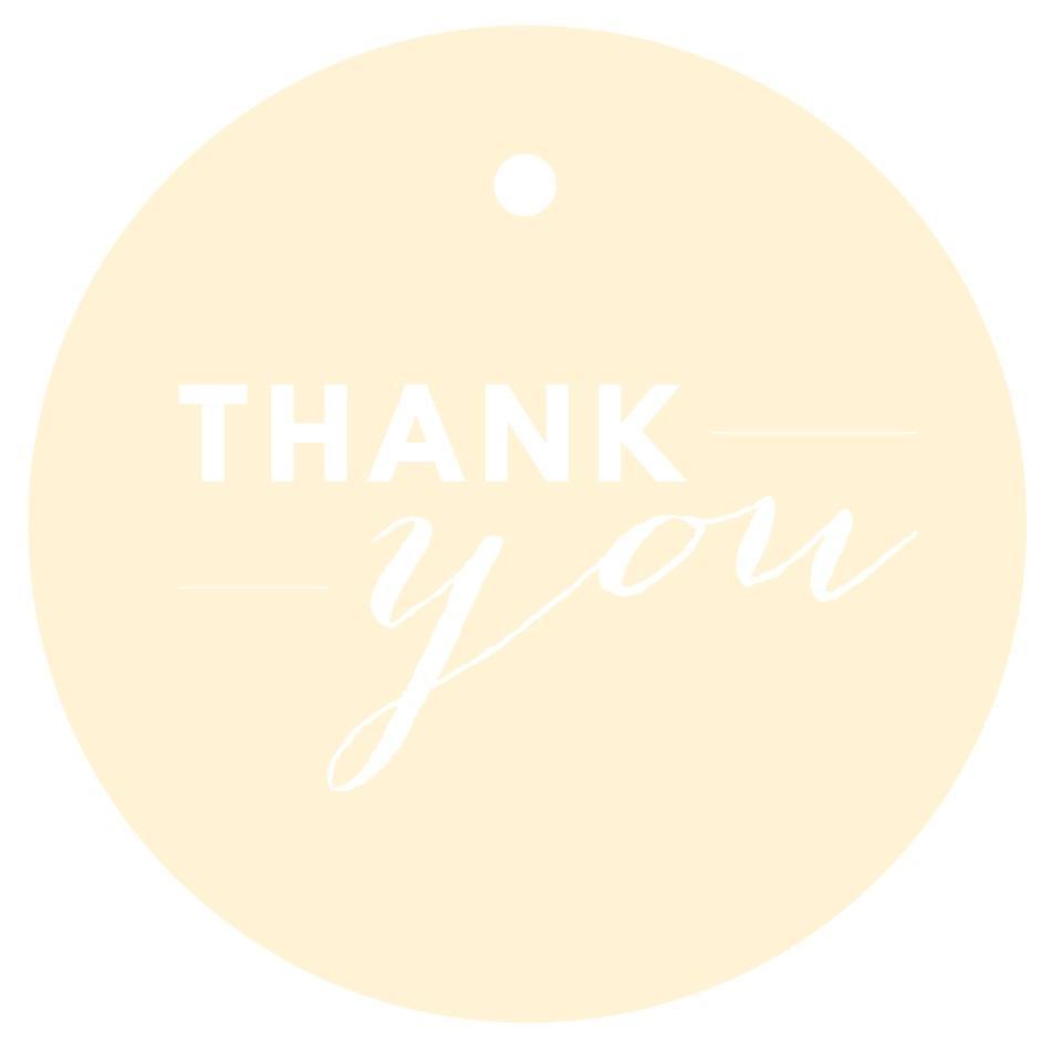 Thank You Circle Gift Tags, Chic Style-Set of 24-Andaz Press-Ivory-