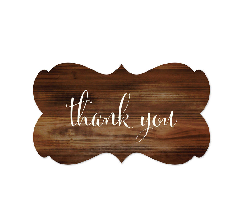 Thank You Fancy Frame Label Stickers-Set of 36-Andaz Press-Ivory-