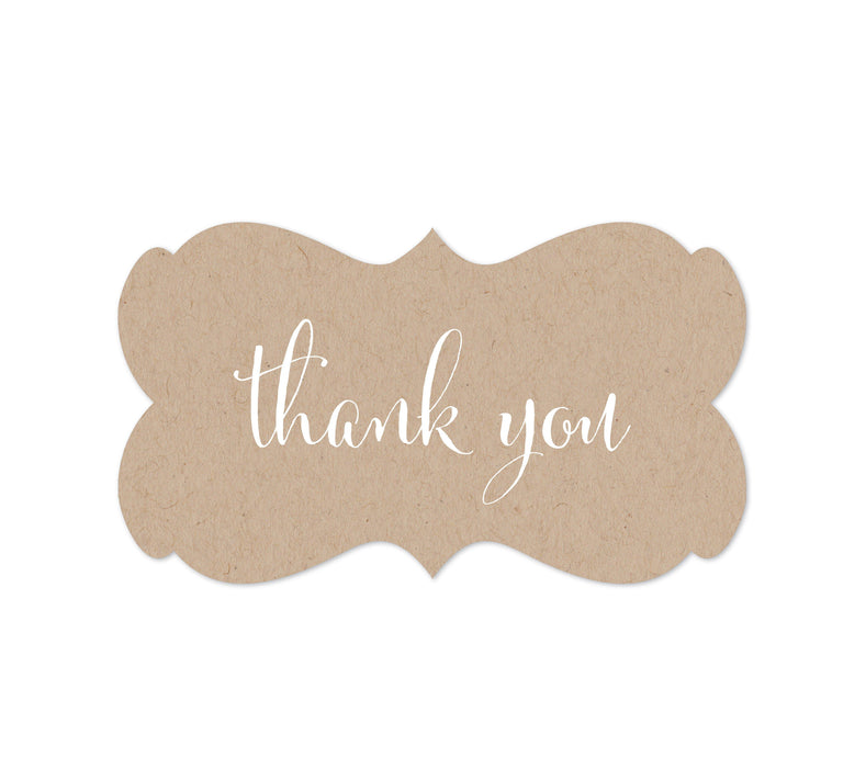 Thank You Fancy Frame Label Stickers-Set of 36-Andaz Press-Ivory-