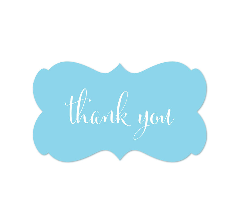 Thank You Fancy Frame Label Stickers-Set of 36-Andaz Press-Baby Blue-