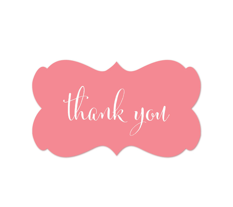 Thank You Fancy Frame Label Stickers-Set of 36-Andaz Press-Coral-