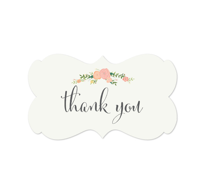 Thank You Fancy Frame Label Stickers-Set of 36-Andaz Press-Floral Roses-