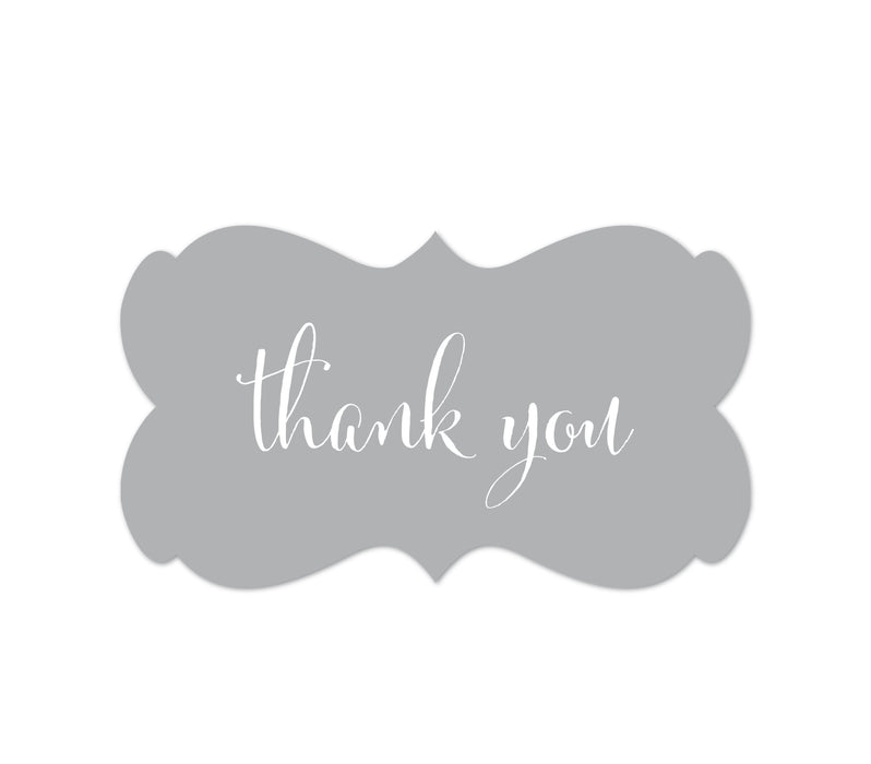 Thank You Fancy Frame Label Stickers-Set of 36-Andaz Press-Gray-