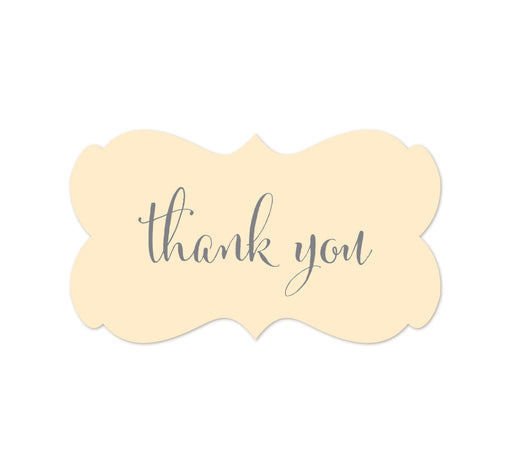 Thank You Fancy Frame Label Stickers-Set of 36-Andaz Press-Ivory-