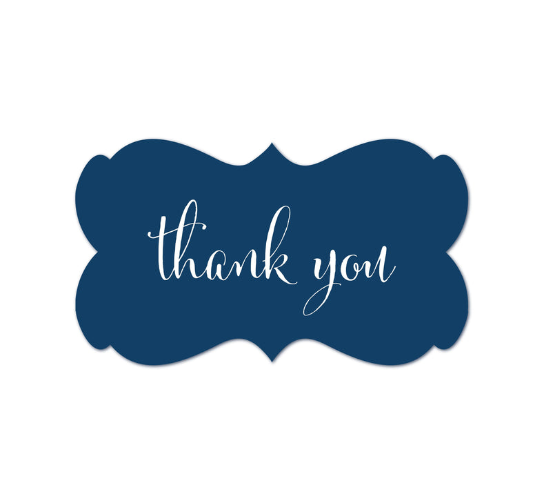 Thank You Fancy Frame Label Stickers-Set of 36-Andaz Press-Navy Blue-