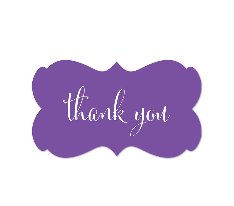 Thank You Fancy Frame Label Stickers-Set of 36-Andaz Press-Purple-