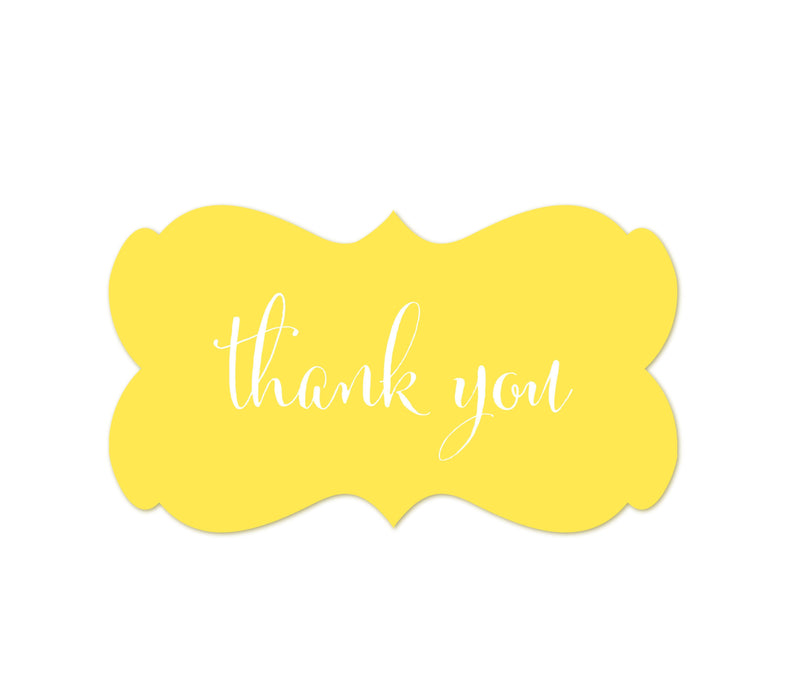 Thank You Fancy Frame Label Stickers-Set of 36-Andaz Press-Yellow-
