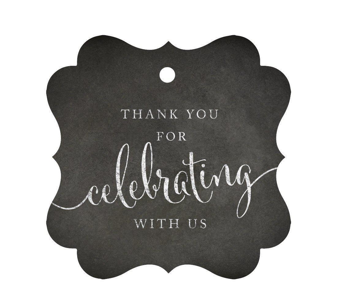 Thank You For Celebrating With Us Fancy Frame Chalkboard Gift Tags-Set of 24-Andaz Press-