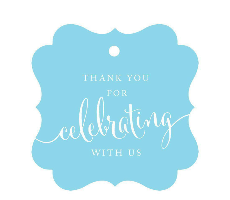 Thank You For Celebrating With Us Fancy Frame Gift Tags-Set of 24-Andaz Press-Baby Blue-