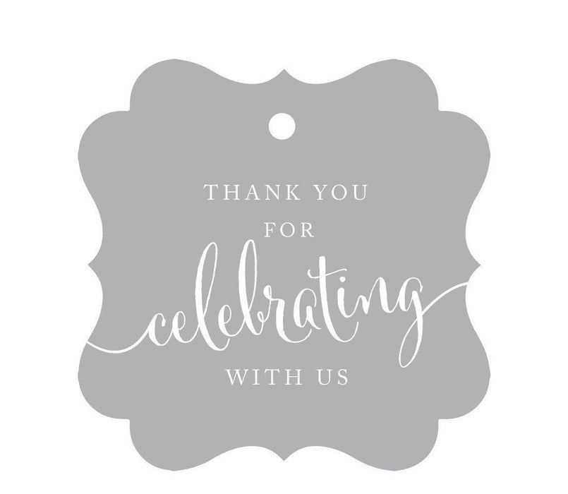 Thank You For Celebrating With Us Fancy Frame Gift Tags-Set of 24-Andaz Press-Gray-