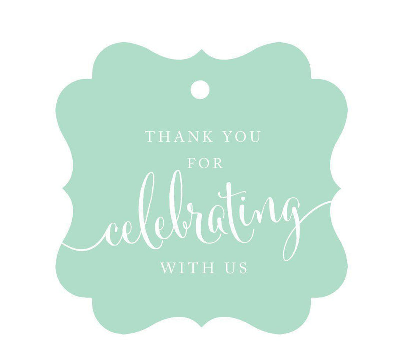 Thank You For Celebrating With Us Fancy Frame Gift Tags-Set of 24-Andaz Press-Mint Green-