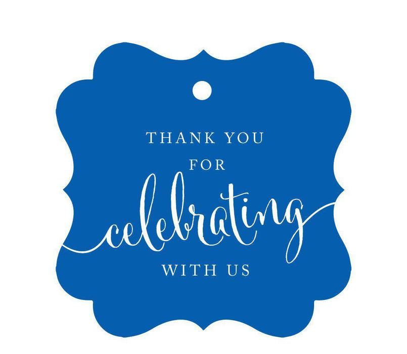 Thank You For Celebrating With Us Fancy Frame Gift Tags-Set of 24-Andaz Press-Royal Blue-