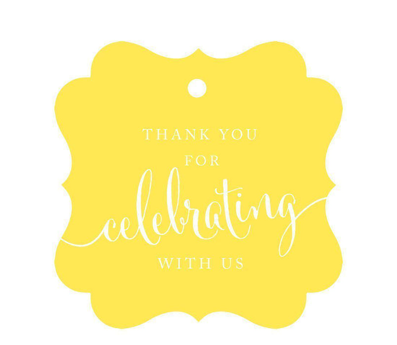 Thank You For Celebrating With Us Fancy Frame Gift Tags-Set of 24-Andaz Press-Yellow-