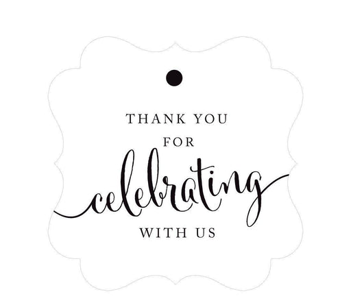 Thank You For Celebrating With Us Fancy Frame Gift Tags-Set of 24-Andaz Press-White-