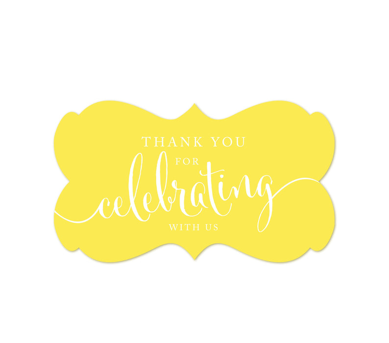 Thank You For Celebrating With Us Fancy Frame Label Stickers-Set of 36-Andaz Press-Ivory-