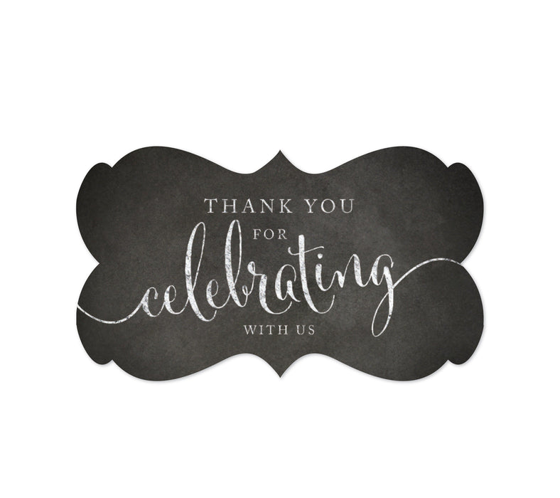 Thank You For Celebrating With Us Fancy Frame Label Stickers-Set of 36-Andaz Press-Ivory-
