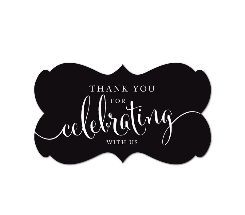Thank You For Celebrating With Us Fancy Frame Label Stickers-Set of 36-Andaz Press-Ivory-