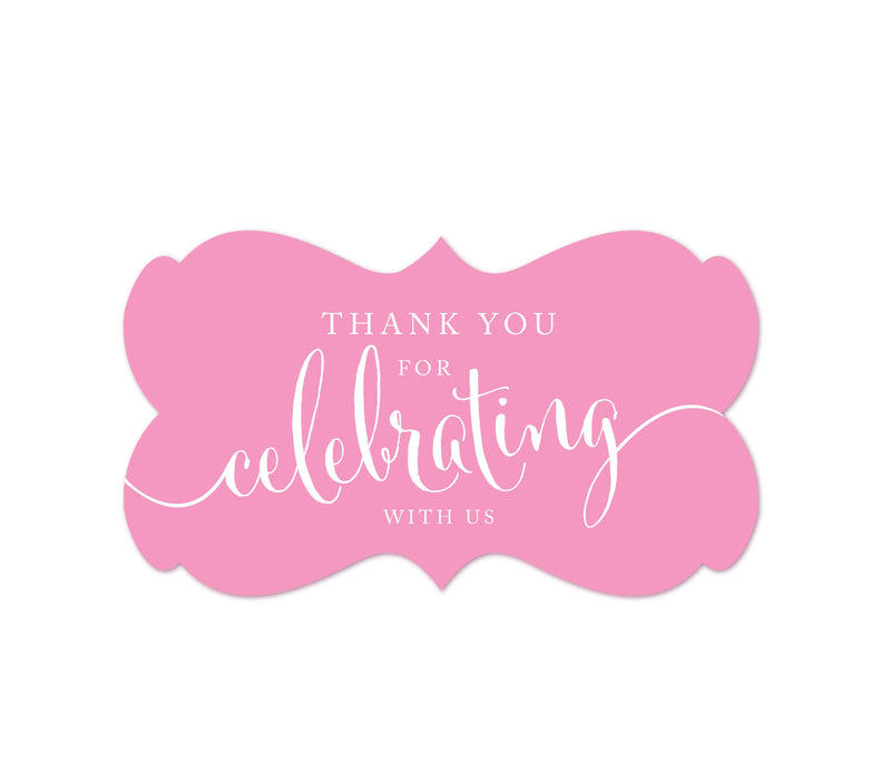 Thank You For Celebrating With Us Fancy Frame Label Stickers-Set of 36-Andaz Press-Ivory-