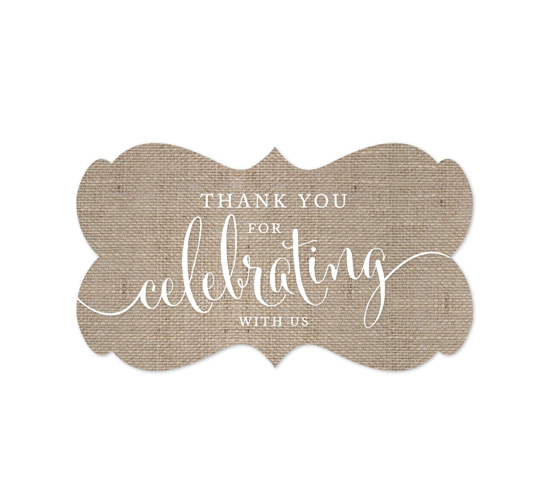 Thank You For Celebrating With Us Fancy Frame Label Stickers-Set of 36-Andaz Press-Ivory-