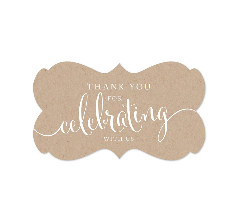 Thank You For Celebrating With Us Fancy Frame Label Stickers-Set of 36-Andaz Press-Ivory-