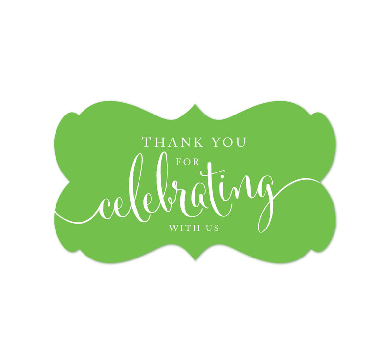 Thank You For Celebrating With Us Fancy Frame Label Stickers-Set of 36-Andaz Press-Kiwi Green-