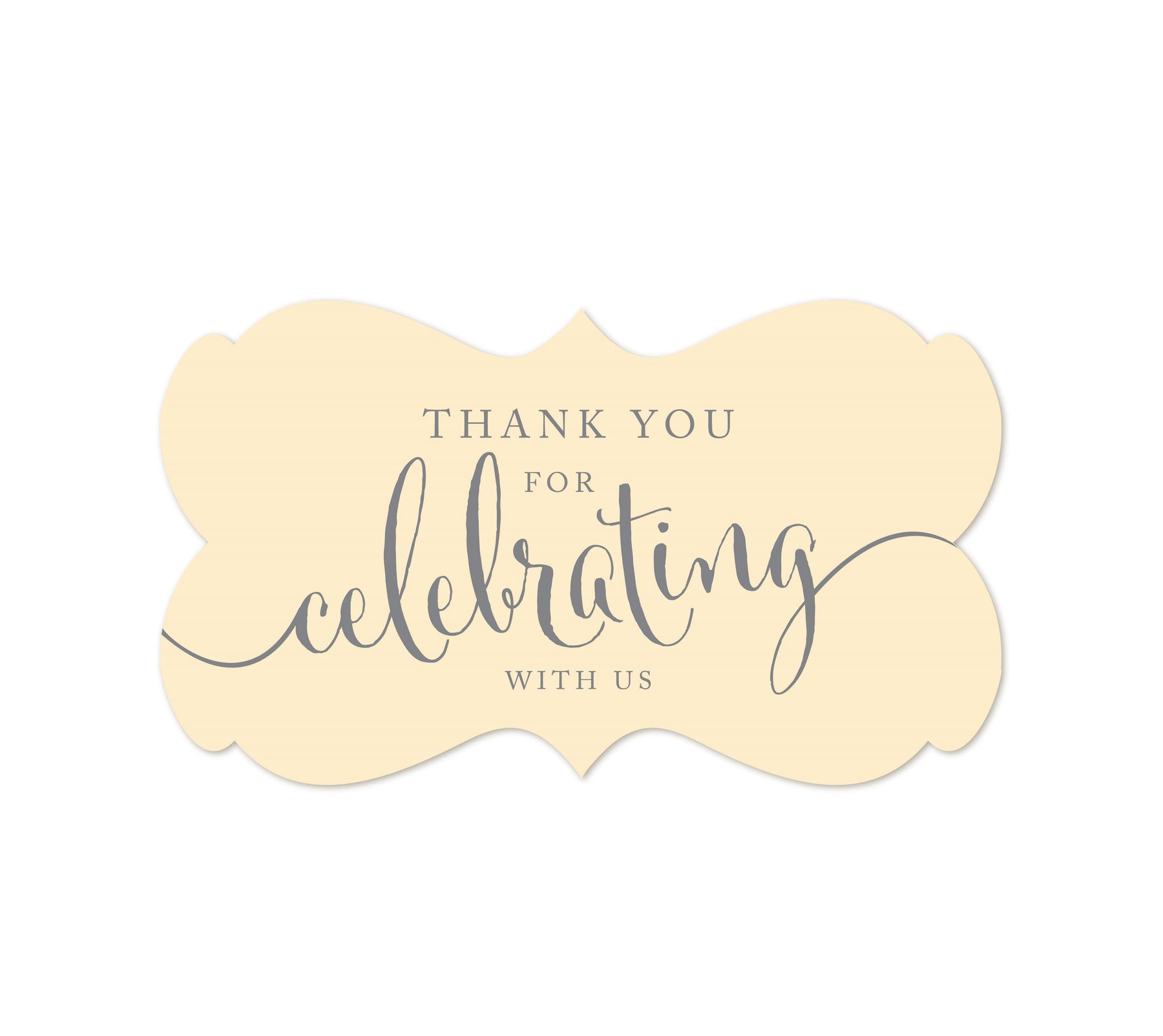 Thank You For Celebrating With Us Fancy Frame Label Stickers-Set of 36-Andaz Press-Ivory-