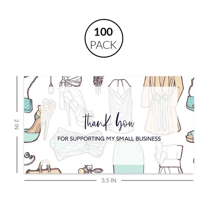 Thank You For Supporting My Small Business Cards, Business Card for Small Business Owners Design 2-Set of 100-Andaz Press-Clothing and Accessories-