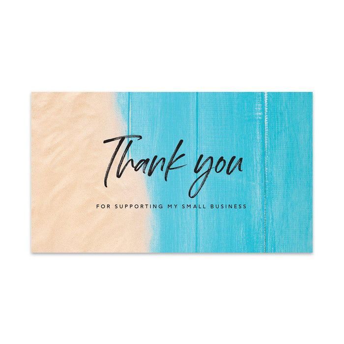 Thank You For Supporting My Small Business Cards, Business Card for Small Business Owners Design 2-Set of 100-Andaz Press-Beachy Wood-