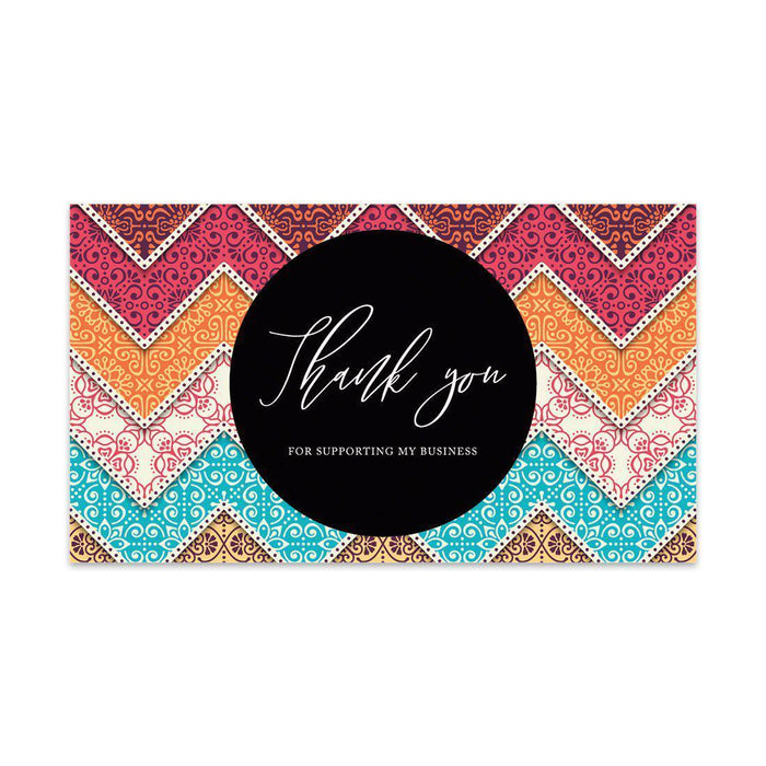 Thank You For Supporting My Small Business Cards, Business Card for Small Business Owners Design 2-Set of 100-Andaz Press-Chevron Design-