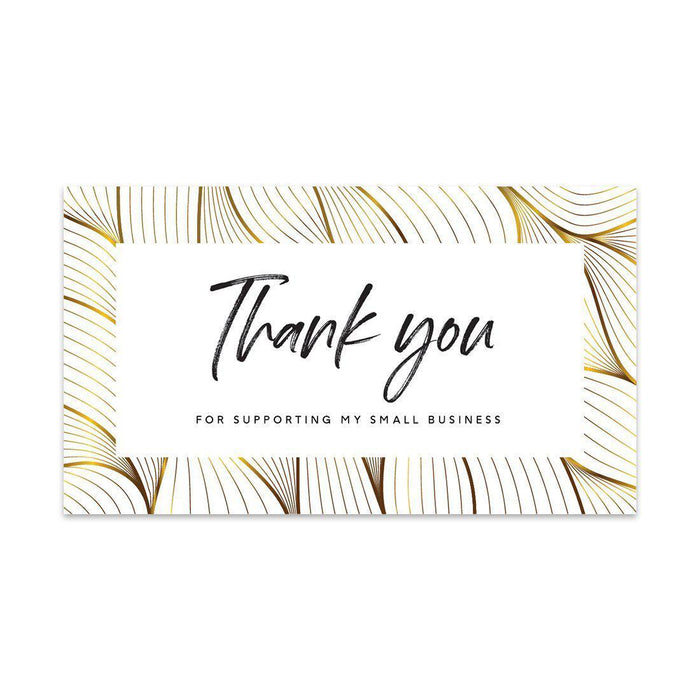 Thank You For Supporting My Small Business Cards, Business Card for Small Business Owners Design 2-Set of 100-Andaz Press-Gold Wave Design-