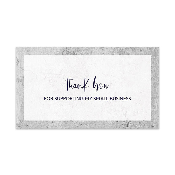 Thank You For Supporting My Small Business Cards, Business Card for Small Business Owners Design 2-Set of 100-Andaz Press-Grey Concrete Design-